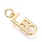 Brass Pendants, with Jump Rings, Long-Lasting Plated, Constellation/Zodiac Sign, Word, Leo, 16x6x2mm, Hole: 3.5mm