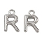 304 Stainless Steel Charms, Polished, Stainless Steel Color, Letter R, 9x6x2mm, Hole: 1.2mm