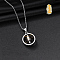 Rotatable Alloy Pendant 316 Surgical Stainless Steel Chain Necklaces for Men, Stainless Steel Color, Ring with Column, 23.62 inch(60cm)