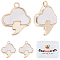 6Pcs Natural Sea Shell Cloud Charms, with Brass Loops, Nickel Free, Real 18K Gold Plated, 13x11x2mm, Hole: 1mm