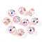 Electroplate Glass Beads, Rondelle, Faceted, AB Color, Pink, 7.5~8x5.5~6mm, Hole: 1.5mm