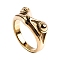 Stainless Steel Frog Finger Rings, Golden, 9mm, US Size 10(19.8mm)