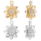 8Pcs 2 Colors Brass Micro Pave Clear Cubic Zirconia Charms, Flower, Real Gold Plated & Real Platinum Plated, 12x10x4.5mm, Hole: 1mm, 4pcs/color