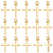 16Pcs Brass Pendants, Long-Lasting Plated, Cross, Real 18K Gold Plated, 12.5x8x1.5mm, Jump Ring: 5x0.7mm, Inner Diameter: 1/8 inch(3.5mm)