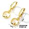 Fashionable Copper Inlaid Zircon Hoop Earrings, Elegant and Versatile Ear Accessories, Golden, Star, 24x9mm