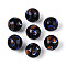 Handmade Lampwork Beads, Round & Phoenix Tail, Black, 11.5~13mm, Hole: 1.2~2.5mm