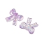 Cute Transparent Resin Decoden Cabochons, Bowknot with Glitter Powder, Plum, 29x28.5x6mm