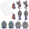 10Pcs 5 Styles Alloy Pendants, Cadmium Free & Lead Free, Mixed Shapes, Rainbow Color, 2pcs/style