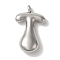Non-Tarnish Ion Plating(IP) 304 Stainless Steel Pendants, Balloon Letter Charm, Stainless Steel Color, Letter T, 26x15.5x6mm, Hole: 2mm