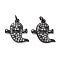 Halloween Rack Plating Brass Micro Pave Clear Cubic Zirconia Pendants, with Jump Ring, Long-Lasting Plated, Cadmium Free & Lead Free, Ghost, Gunmetal, 15x15x4mm, Hole: 2mm