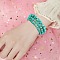 3Pcs 3 Size Synthetic Imperial Jasper Round Beaded Stretch Bracelets Set, Gemstone Jewelry for Women, Sea Green, Inner Diameter: 2-1/8 inch(5.5cm), Beads: 6~10mm, 1Pc/size