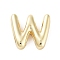 Rack Plating Brass Beads, for Personalized Name Necklace Making, Cadmium Free & Lead Free, Long-Lasting Plated, Real 18K Gold Plated, Letter W, 14.5x16x4.5mm, Hole: 1.5x10.5mm