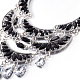 Mode femmes bijoux en alliage de zinc verre strass larme NJEW-BB15095-B-3