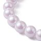 Braccialetti elasticizzati con perline rotonde con perle imitazione plastica pom BJEW-JB09517-3