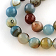 Chapelets de perles en agate multicolore naturelle teinte G-R177-6mm-08-3