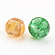 Perles de verre craquelé peintes DGLA-X0006-4mm-07-3