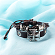 Cuir unisexes occasionnels tressé réglable bracelets multi-brins BJEW-BB15575-B-8