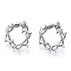 Rack Plating Alloy Wire Wrapped Ring Stud Earrings with 925 Sterling Silver Pins for Women EJEW-T013-03P-3