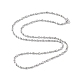 Collar de cadena de bolas ovaladas de plata de ley 925 chapada en rodio para mujer NJEW-A014-02P-2