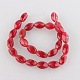 Gold Sand Lampwork Twisted Oval Beads Strands LAMP-O003-02-2