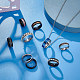 Unicraftale 16pcs 16 estilos 201 configuraciones de anillo de dedo ranurado de acero inoxidable STAS-UN0051-07-2
