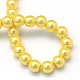 Baking Painted Pearlized Glass Pearl Round Bead Strands HY-Q330-8mm-67-4