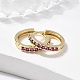 Серьги-кольца из латуни с микро-паве из фианита EJEW-L231-41G-1