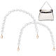 Wadorn 2 pièce de remplacement de poignées de sac à main en perles FIND-PH0008-21-1