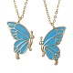 2 collier pendentif papillon en alliage. NJEW-JN04550-3