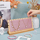 1Pc Multiple Pendants Wood Display Stand Tabletop Rectangle Necklace Storage Boards Stable Base Holder Storage Rack Chain Organizer with Pink Velvet Soft Mat for Jewelry Display NDIS-WH0010-17-3