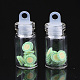 手作り樹脂粘土ネイルパーツ  ガラスびんとccbプラスチックボトルストッパー付き  アボカド  薄緑  5~6x0.5~1mm MRMJ-S046-004A-2
