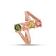 SHEGRACE Chic Natural Tourmalines Sterling Silver Finger Ring JR69A-3