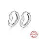 Rhodium Plated 925 Sterling Silver Heart Hoop Earrings EX5321-1-1