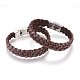 Braided Leather Cord Bracelets BJEW-F349-06P-01-1