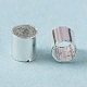 真鍮製つぶし玉カシメ玉  カドミウムフリー＆鉛フリー  チューブ  銀  2.5x2.5mm  穴：2mm KK-S071-S-LF-1