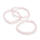 Naturelle quartz rose de perle bracelets extensibles BJEW-D446-B-11-4