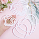 GORGECRAFT 18PCS 6 Styles Dream Rings Catcher Heart Macrame Hoop for Crafts Catch Dream Plastic Rings White Woven Web Making Wedding Wreath Decor Home Wall Hanging Decoration FIND-GF0004-45-3
