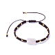 Bracelets réglables en quartz tressé de quartz rose naturel BJEW-JB05051-04-1