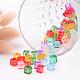 Mixed Color Transparent Acrylic Cube Beads X-PL787Y-3