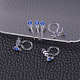 プラスチック製クリップ式イヤリングパーツ  ラインストーン付き  コーンフラワーブルー  11x9x3.5mm  穴：0.5mm X-KY-P007-M14-1