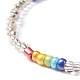 4 pièces 4 mots de style fun acrylique et perles de verre bracelets extensibles ensemble pour les femmes BJEW-JB08619-6