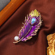 Ethnic Style Peacock Feather Enamel Pins PW-WG72421-01-1