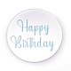誕生日のテーマのアクリル飾り  誕生日おめでとう  ケーキデコレーション用  ホワイト  50x1.5mm MACR-WH0006-01A-1