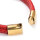 Bracelet cordon en cuir tressé de couleurs mélangées BJEW-M302-01G-3