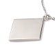 Collier pendentif en aluminium vierge de sublimation NJEW-E020-02P-05-4