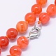 Natural Striped Agate/Banded Agate Beaded Necklaces NJEW-K107-18E-04-2