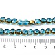 Half Plated Electroplate Transparent Glass Beads Strands EGLA-E060-02A-HP01-4