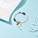 Bracelet en perles de lapis-lazuli naturel et perles avec breloques éclair en émail BJEW-JB08332-11-2