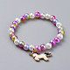 Acrylique et abs en plastique imitation perles de nacre bracelets extensibles BJEW-JB04759-01-1