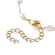 Bracelet de cheville en chaîne à maillons perlés en calebasse en verre AJEW-AN00532-5